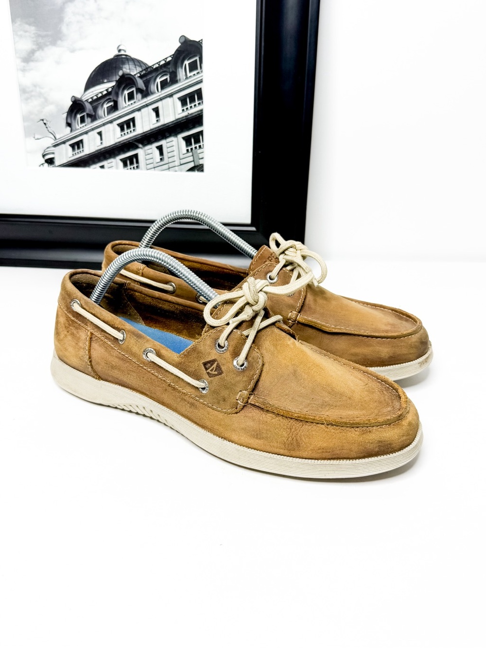 Sperry Men’s Brown Leather Boat Shoes Size 9.5
